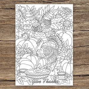 Turkey - Printable Adult Coloring Page From Favoreads (coloring Book ...