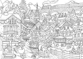 Winter Coloring Pages for Adults V-2 Graphic by Design Zone