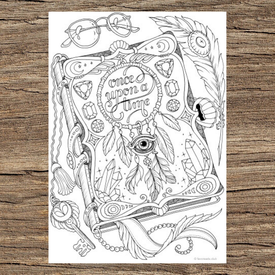 Magic Book Printable Adult Coloring Page From Favoreads coloring Book Pages  for Adults and Kids, Coloring Sheets, Colouring Designs -  Canada