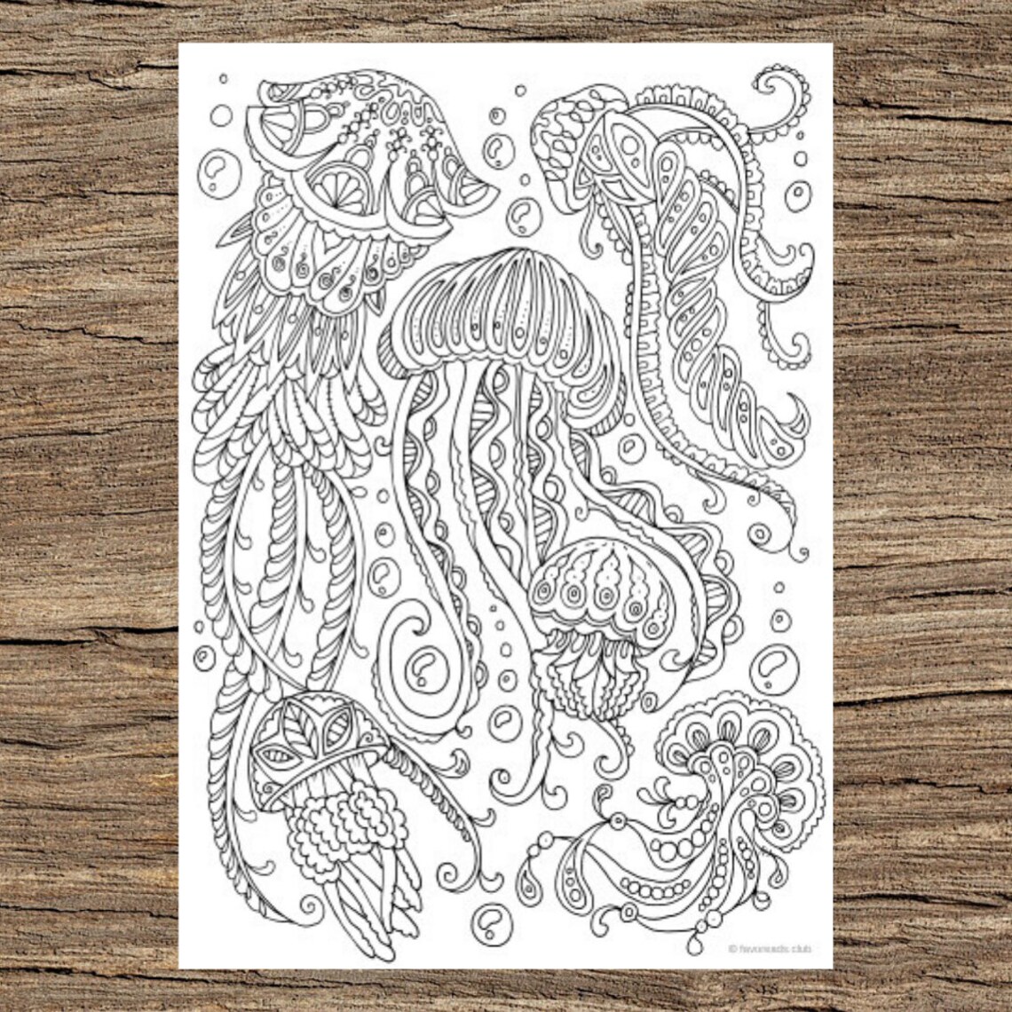 Jellyfish Printable Adult Coloring Page From Favoreads coloring Book ...