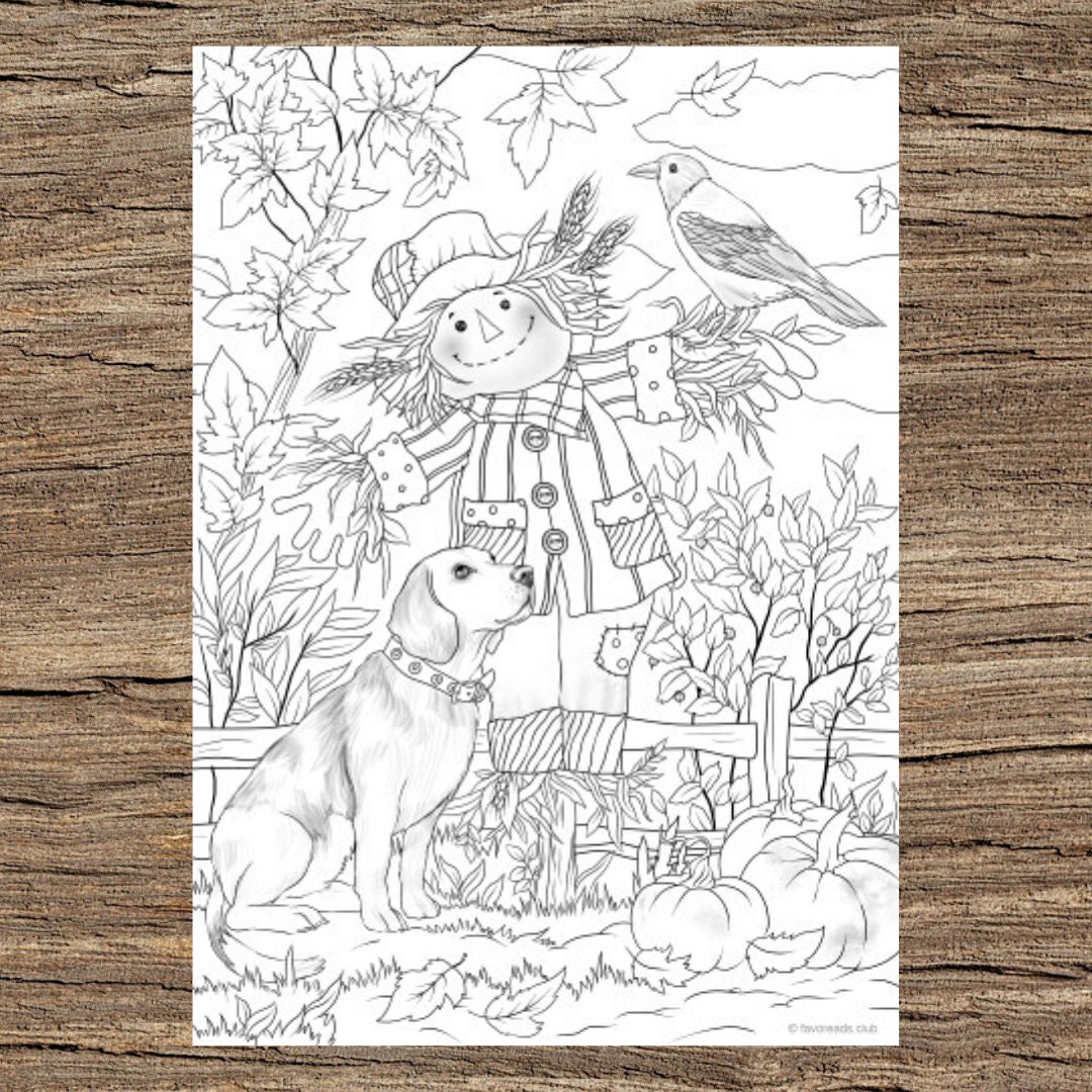 Scarecrow - Printable Adult Coloring Page From Favoreads (coloring Book ...