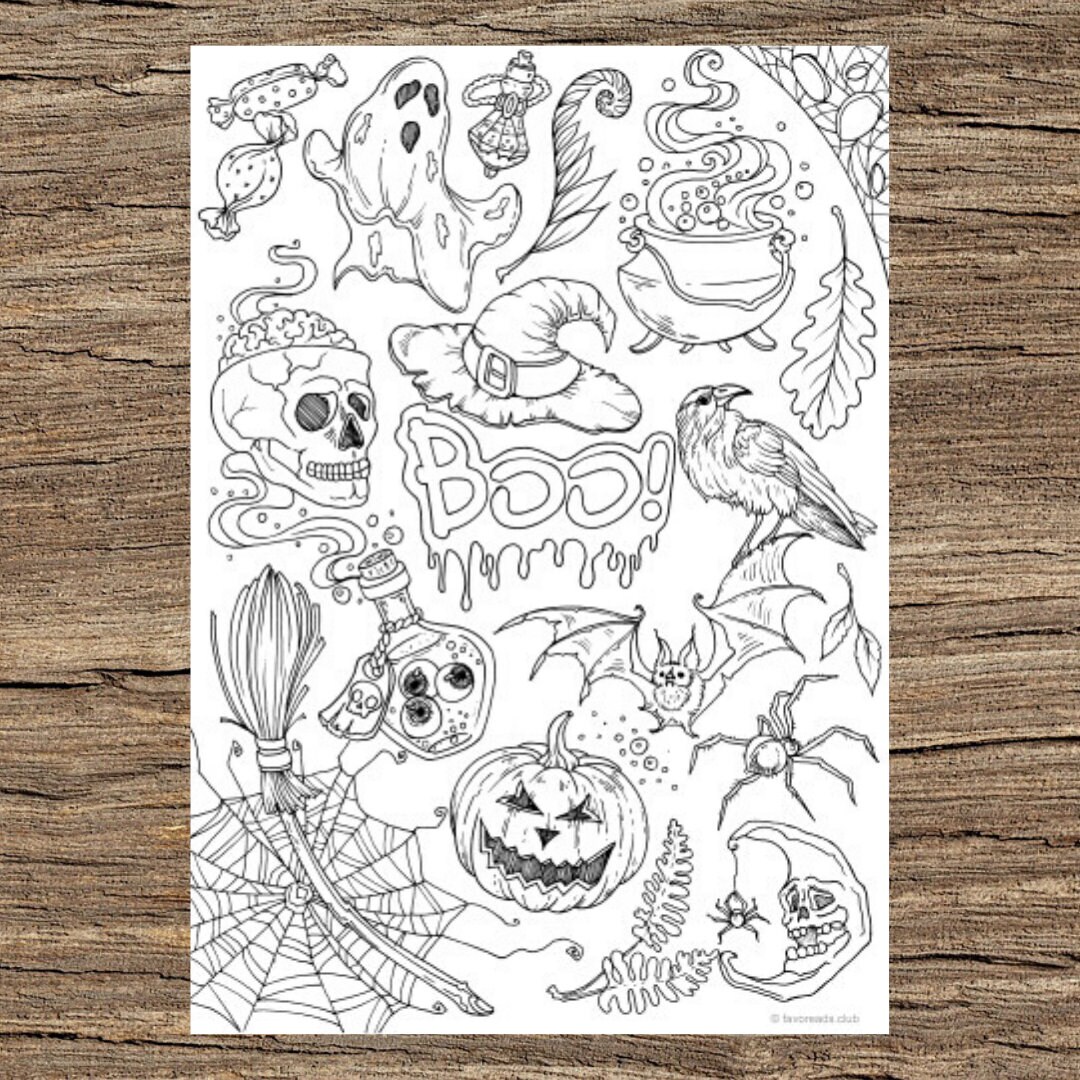 Halloween Printable Adult Coloring Page From Favoreads coloring Book ...
