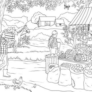 Farmers Market Printable Adult Coloring Page From Favoreads coloring Book  Pages for Adults and Kids, Coloring Sheets, Colouring Designs (Download  Now) 