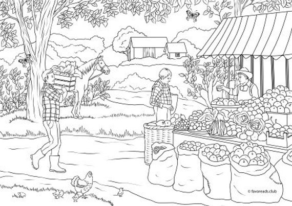 Country Market - Printable Adult Coloring Page from Favoreads (Coloring  book pages for adults and kids, Coloring sheets, Coloring Designs)