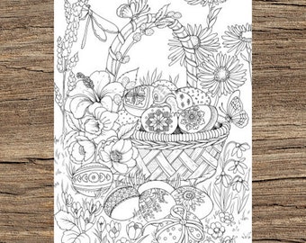 Easter Eggs - Printable Adult Coloring Page from Favoreads Coloring book pages for adults and kids Coloring sheets Coloring designs