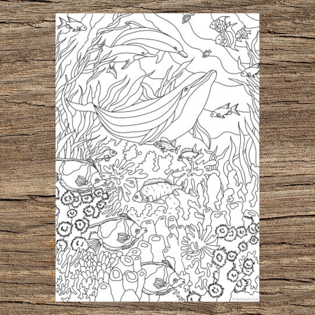 Dolphinis - Printable Adult Coloring Page From Favoreads (coloring Book ...