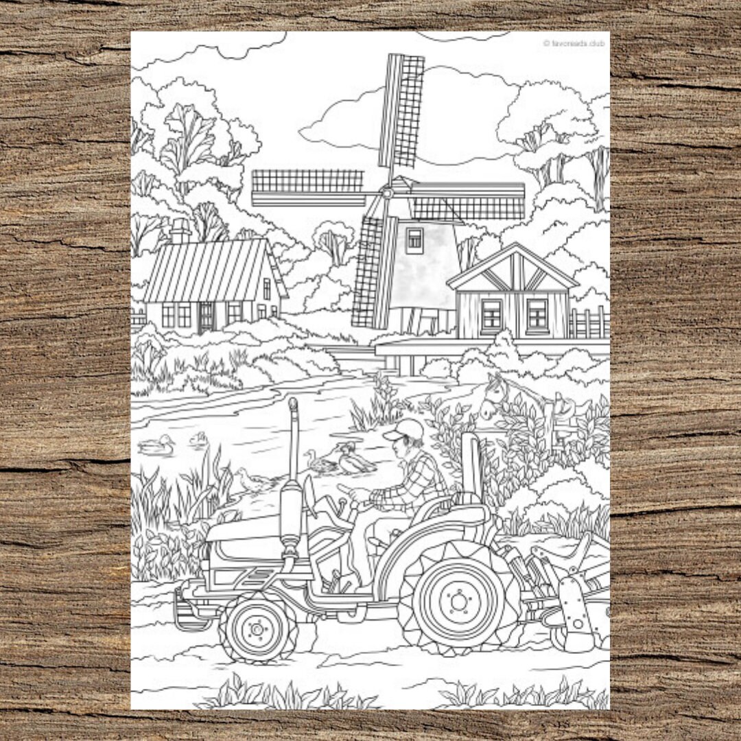 adult coloring pages farm