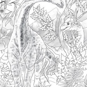 Dinosaurs Printable Adult Coloring Page From Favoreads - Etsy