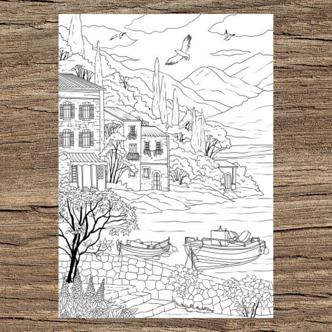 Peinture Par Numéro Adulte A Imprimer Gratuit Sea Coast Page de coloriage adulte imprimable de Favorreads - Etsy Canada