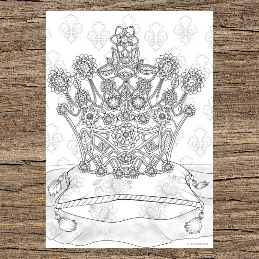 Crown - Printable Adult Coloring Page From Favoreads (coloring Book ...