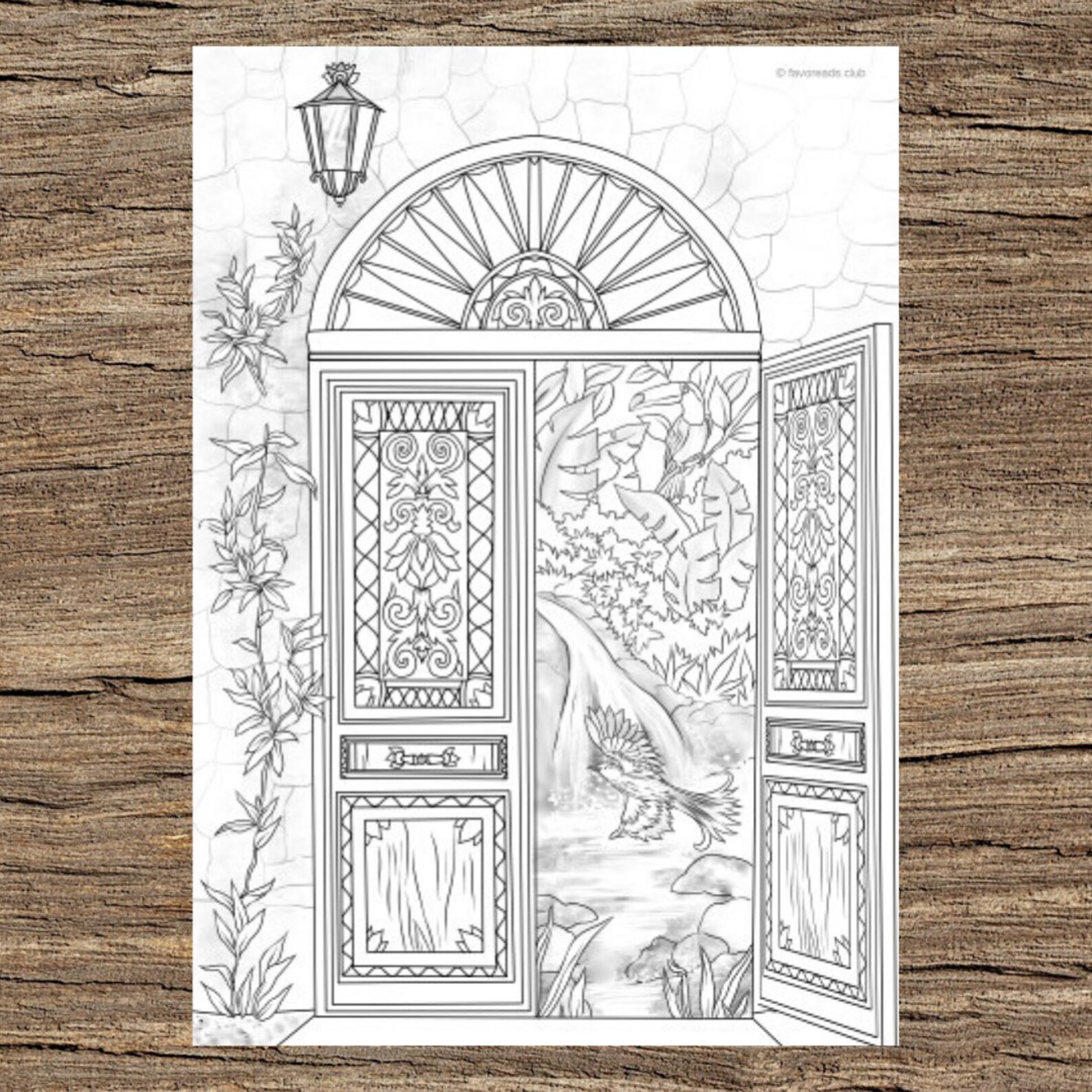 Door Printable Adult Coloring Page From Favoreads Coloring - Etsy