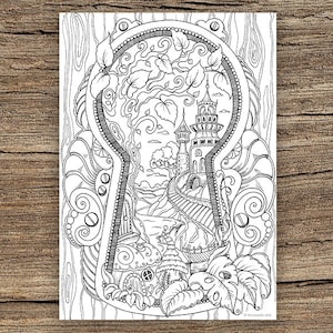 Keyhole - Printable Adult Coloring Page from Favoreads Coloring book pages for adults and kids Coloring sheets Coloring designs