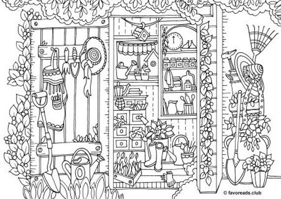 Buy Winter House Printable Adult Coloring Page From Favoreads