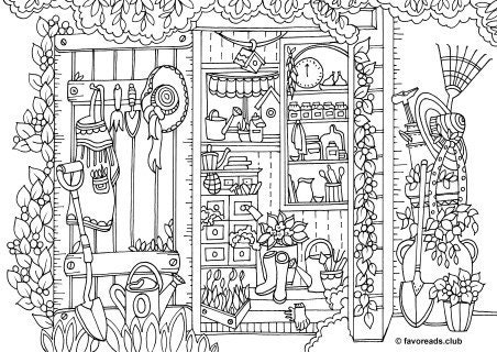 Candy Shop Printable Adult Coloring Page From Favoreads coloring Book Pages  for Adults and Kids, Coloring Sheets, Coloring Designs 