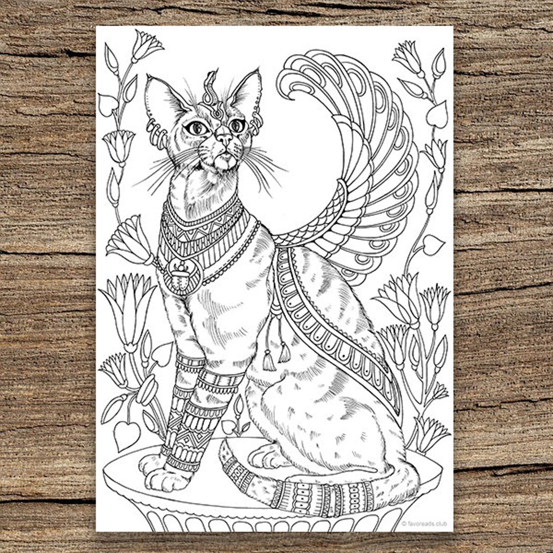 Girls Coloring Pages with Cats & Flowers Graphic by AnaSt