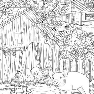 Pigs - Printable Adult Coloring Page From Favoreads (coloring Book ...