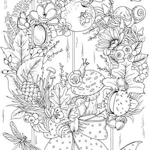 Autumn Wreath Printable Adult Coloring Page from Favoreads Coloring book pages for adults and kids, Coloring sheets, Colouring designs image 2