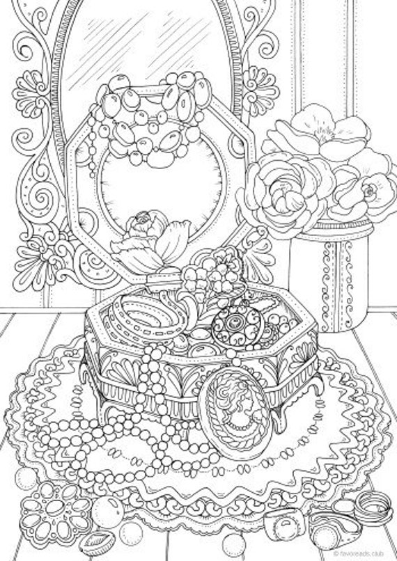 Coloriage Adulte Livre Bijoux Precieux Dessin Adulte à imprimer