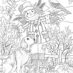 Scarecrow Printable Adult Coloring Page From Favoreads coloring Book ...