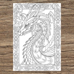 Gorgeous Dragon - Printable Adult Coloring Page from Favoreads Coloring book pages for adults and kids Coloring sheets Coloring designs