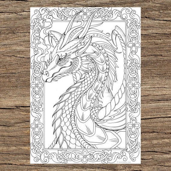 Livre Coloriage Adulte Dragons: Livre de coloriage Dessins de