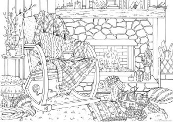 Fireplace Coloring Pages - Il 570xN.2275979361 Qwvf