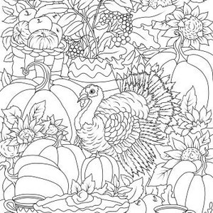 Turkey - Printable Adult Coloring Page From Favoreads (coloring Book ...