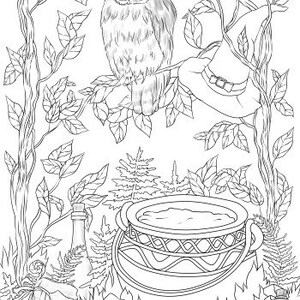 Witch Pot - Printable Adult Coloring Page From Favoreads Coloring Book ...