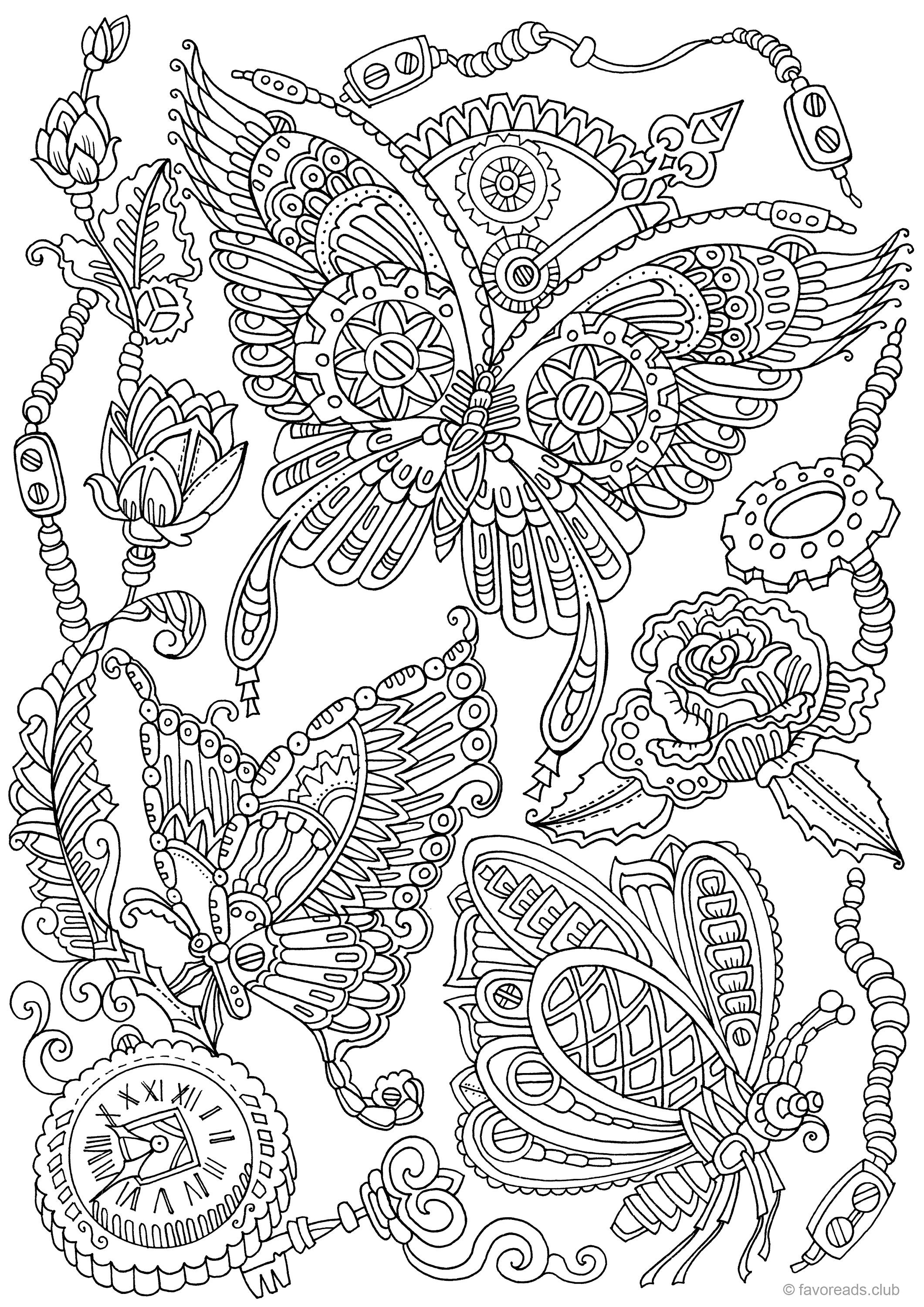 Printable Adult Butterfly Coloring Pages 10