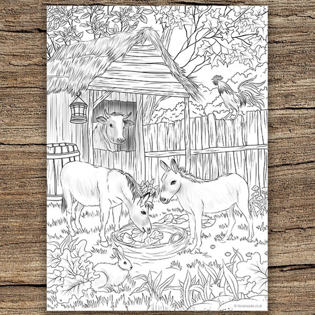 Peinture Par Numéro Adulte A Imprimer Gratuit Ânes Coloriage adulte imprimable de Favorreads Pages de - Etsy Canada