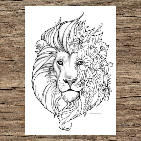fantasy lion  printable adult coloring page from favoreads coloring book  pages for adults and kids coloring sheets coloring designs