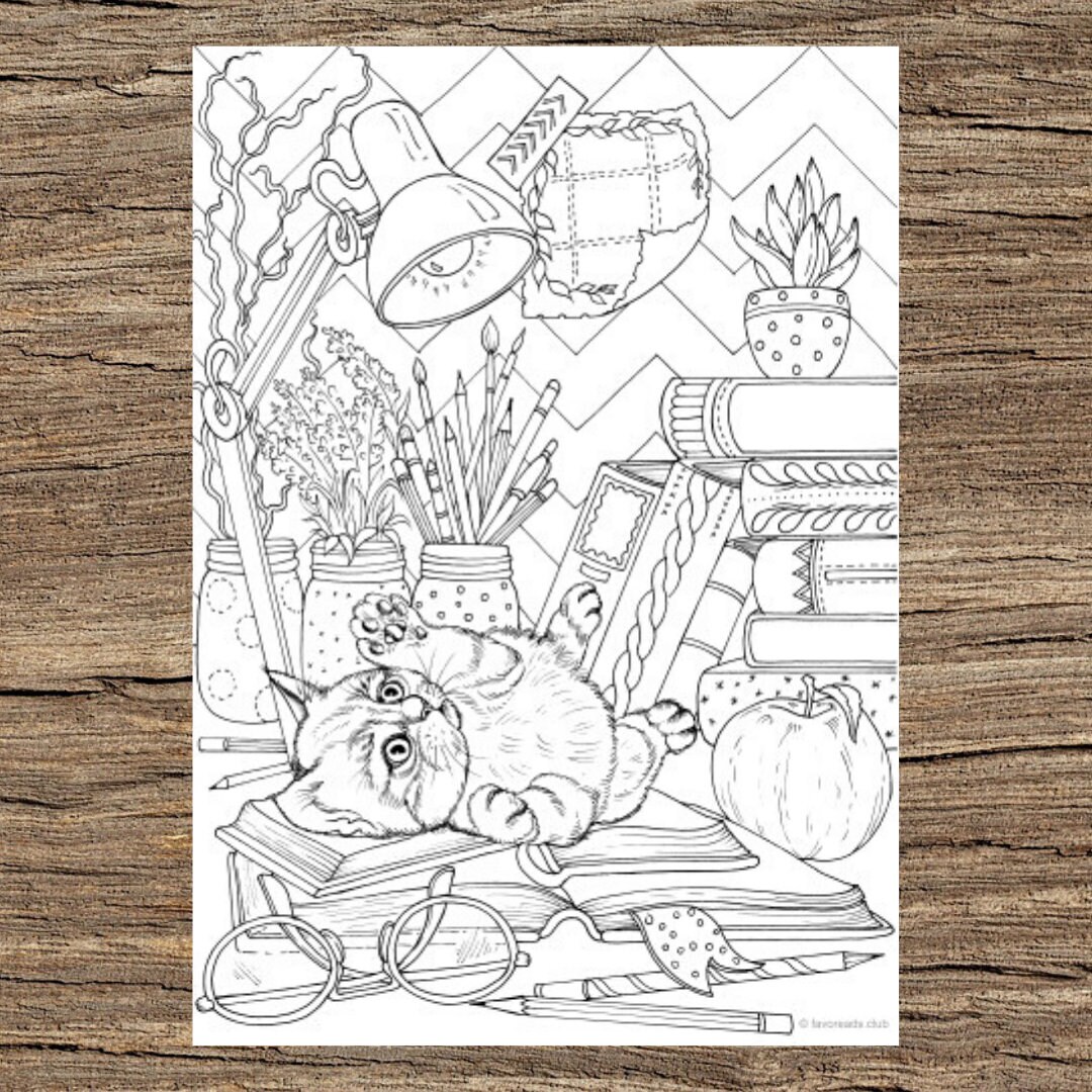 Workspace Printable Adult Coloring Page From Favoreads   Etsy ...