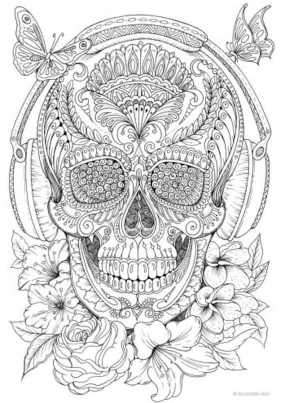 Detailed Coloring Pages For Adults Skull