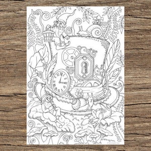 The Hat - Printable Adult Coloring Page from Favoreads (Coloring book pages for adults and kids, Coloring sheets, Colouring designs)