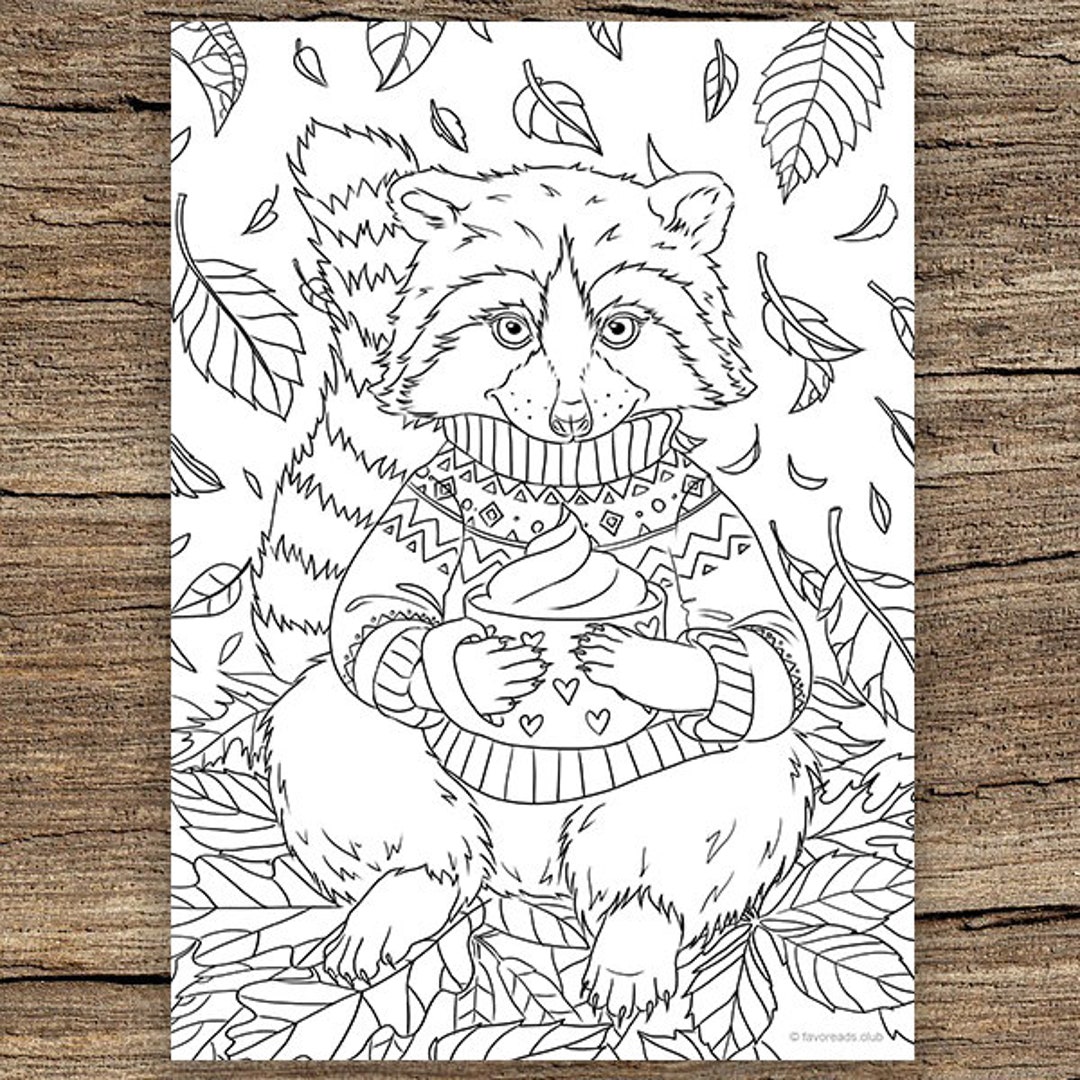 Raccoon Coloring Book For Adults Relaxation: Cute and Amazing Animal  Designs for Relaxation, Stress-relief Coloring Book For Adults and  Grown-ups, 52 (Paperback)