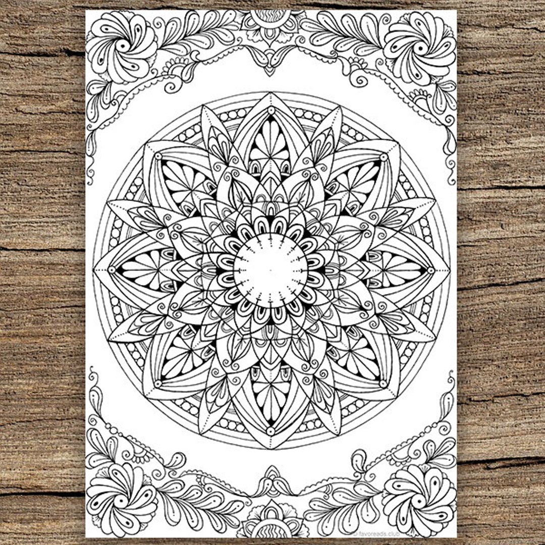 Mandala - Printable Adult Coloring Page From Favoreads (coloring Book Pages for Adults and Kids ...
