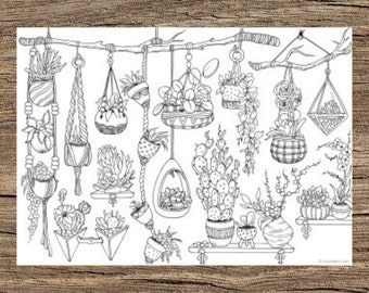 Pots - Printable Adult Coloring Page from Favoreads (Coloring book pages for adults and kids, Coloring sheets, Colouring designs)