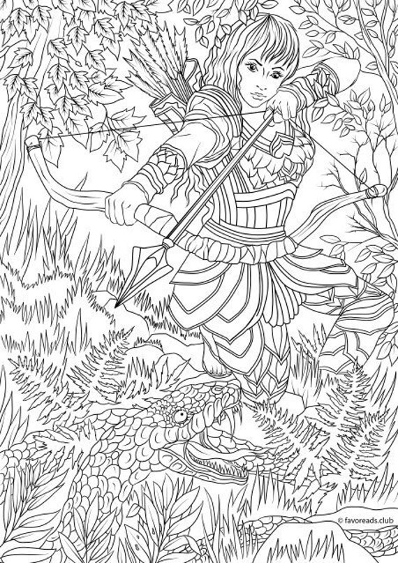 Woman Warrior - Printable Adult Coloring Page from Favoreads (Coloring book  pages for adults and kids, Coloring sheets, Coloring designs)