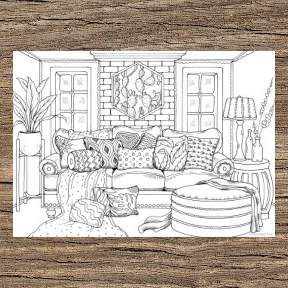 Sofa Printable Adult Coloring Page From Favoreads Coloring Book Pages For Adults And Kids Coloring Sheets Colouring Designs