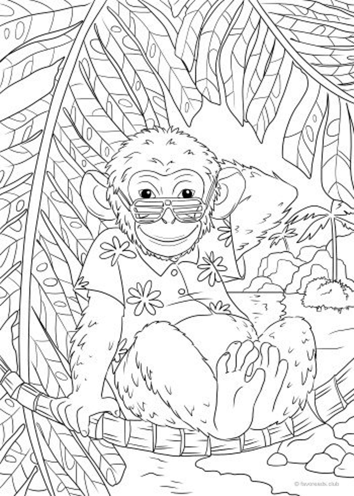 Monkey Printable Adult Coloring - Il 1140xN.1801050232 2y1k 