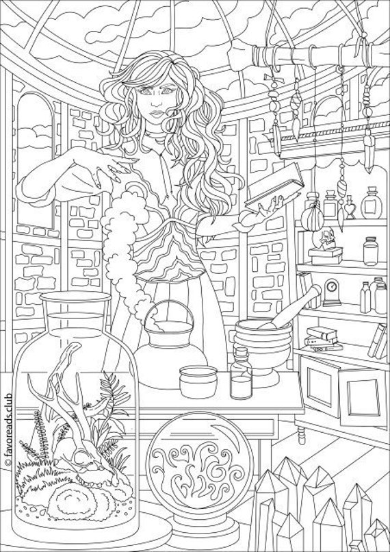 Adult Witch Coloring Pages 8