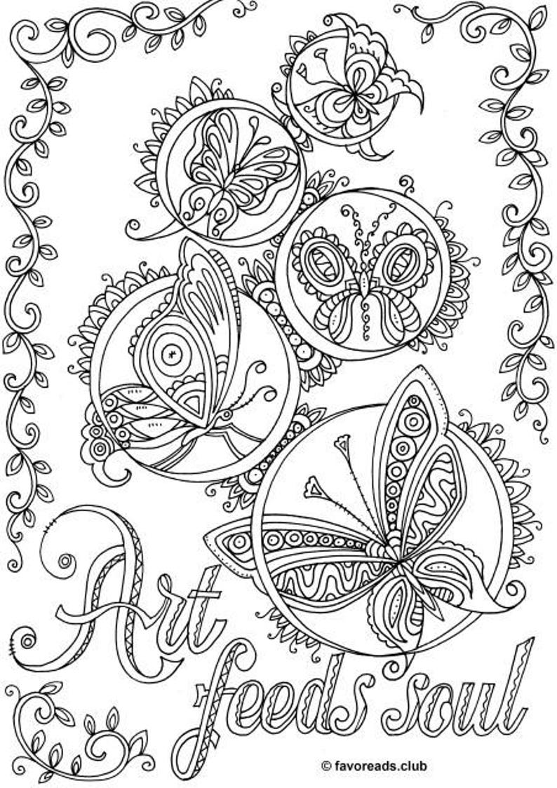 Art Feeds Soul Printable Adult Coloring Page from Favoreads Coloring book pages for adults and kids, Coloring sheets, Coloring designs image 1