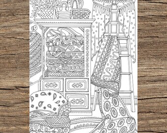 Country Quilts - Printable Adult Coloring Page from Favoreads (Coloring book pages for adults and kids, Coloring sheets, Coloring designs)