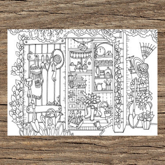 Pantry Printable Adult Coloring Page From Favoreads Etsy
