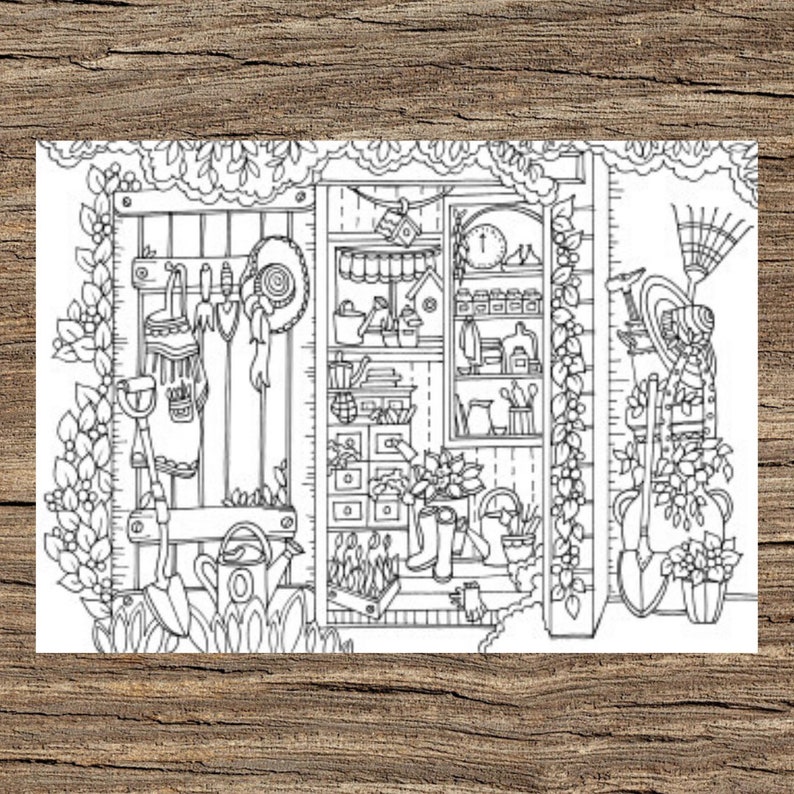Pantry Printable Adult Coloring Page from Favoreads Coloring book pages for adults and kids, Coloring sheets, Coloring designs image 1