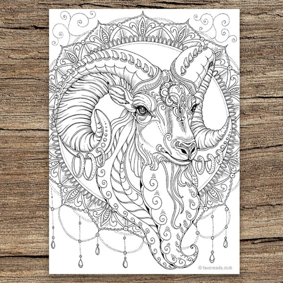 goat-printable-adult-coloring-page-from-favoreads-coloring-etsy