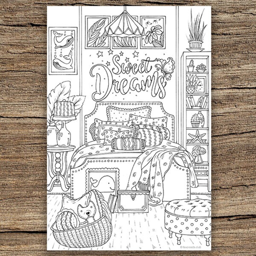 Sweet Dreams - Printable Adult Coloring Page From Favoreads (coloring ...