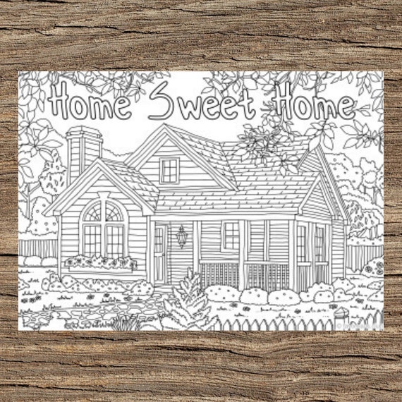 Casa dolce casa Pagina da colorare stampabile per adulti da