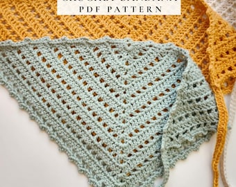 Crochet Bandana Pattern PDF, Festival Bandana, Boho Triangle Head Scarf, Easy Beginner Friendly