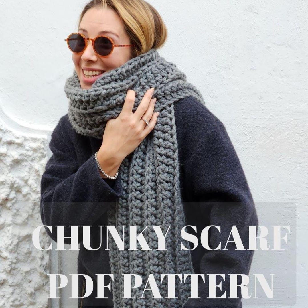 Chunky Scarf Crochet Pattern PDF | 3 Hour Scarf | Beginner Friendly ...